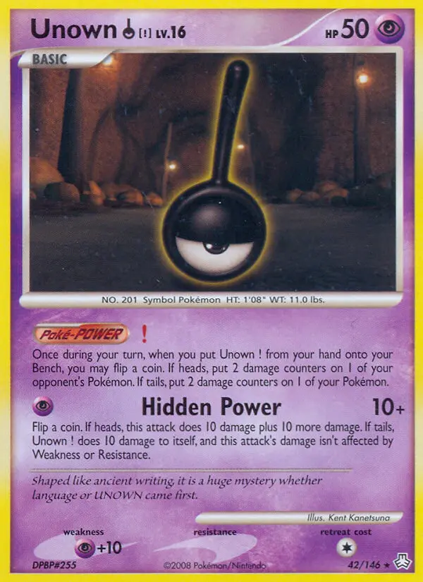 Unown ! Rare Pokemon card #42 from Legends Awakened
