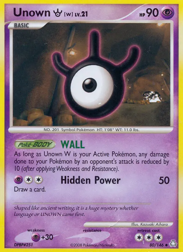 Unown W Uncommon Pokemon card #80 from Legends Awakened