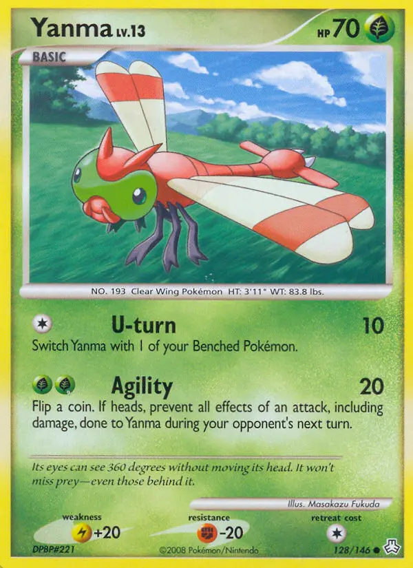 Yanma Common Pokemon card #128 from Legends Awakened