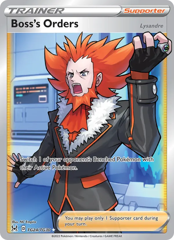 Boss's Orders Ultra Rare Pokemon card #TG24 from Lost Origin