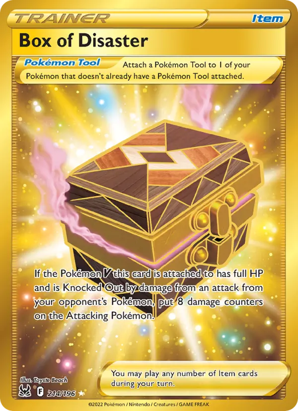 Box of Disaster Secret Rare Pokemon card #214 from Lost Origin