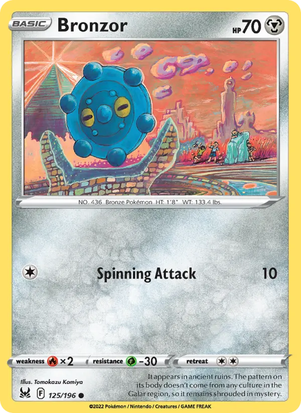 Bronzor Common Pokemon card #125 from Lost Origin