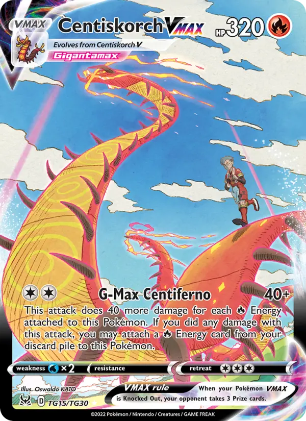 Centiskorch VMAX Ultra Rare Pokemon card #TG15 from Lost Origin