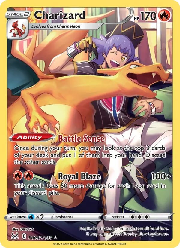 Charizard Rare Pokemon card #TG03 from Lost Origin