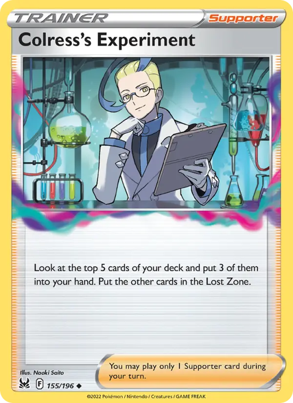 Colress's Experiment Uncommon Pokemon card #155 from Lost Origin