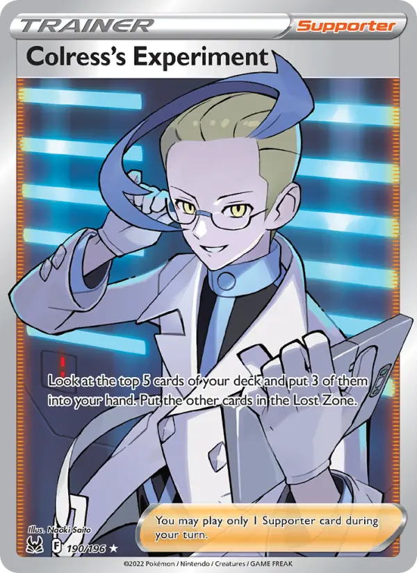 Colress's Experiment Ultra Rare Pokemon card #190 from Lost Origin