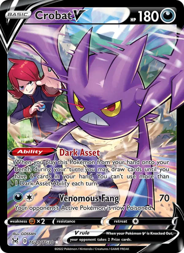 Crobat V Ultra Rare Pokemon card #TG20 from Lost Origin