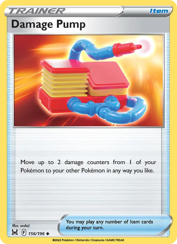 Damage Pump Uncommon Pokemon card #156 from Lost Origin