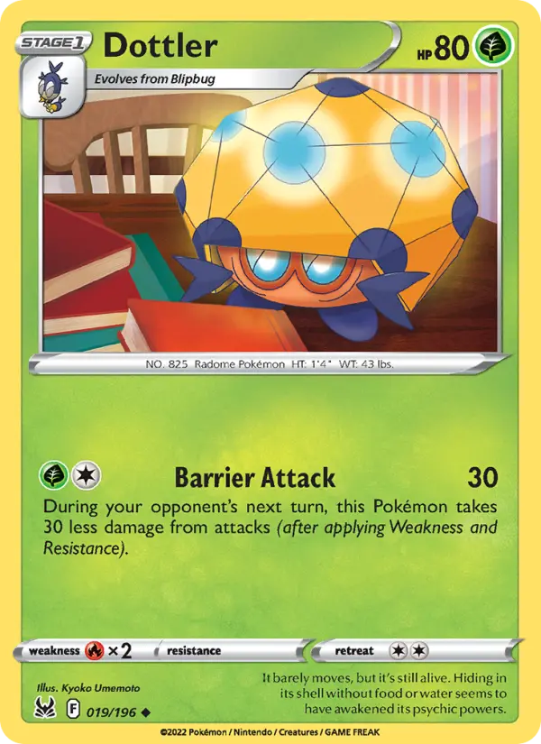 Dottler Uncommon Pokemon card #019 from Lost Origin