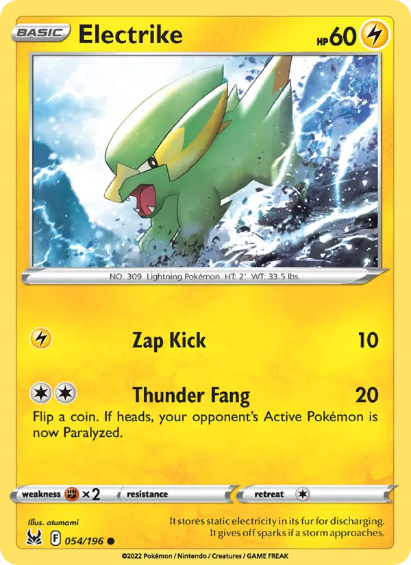 Electrike Common Pokemon card #054 from Lost Origin