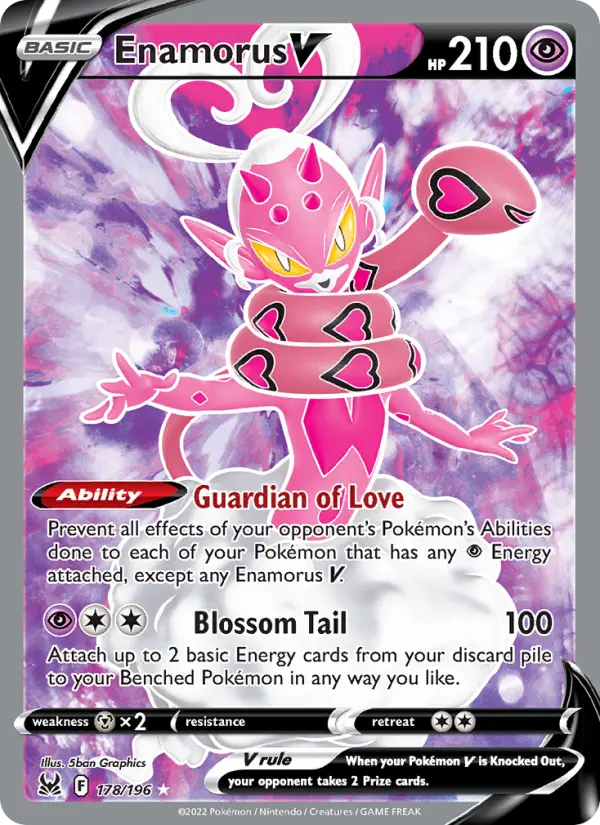 Enamorus V Ultra Rare Pokemon card #178 from Lost Origin