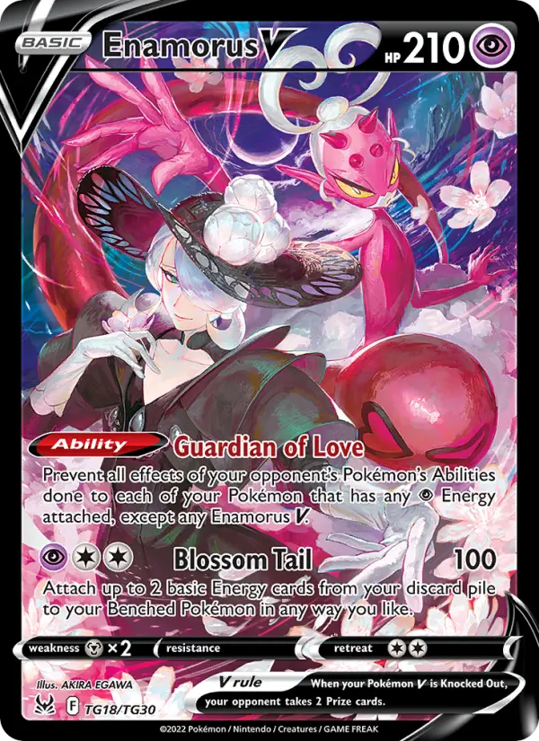 Enamorus V Ultra Rare Pokemon card #TG18 from Lost Origin