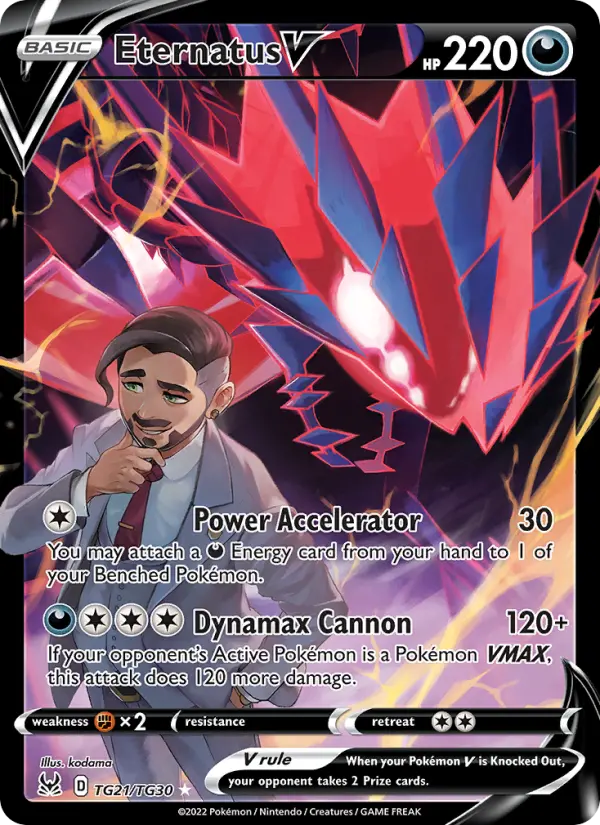 Eternatus V Ultra Rare Pokemon card #TG21 from Lost Origin