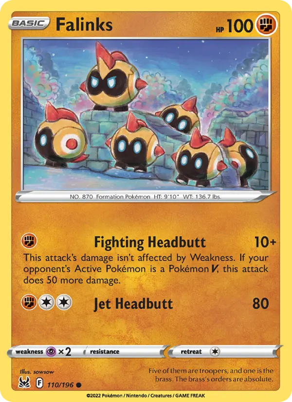 Falinks Common Pokemon card #110 from Lost Origin