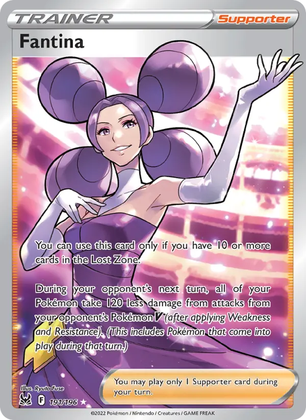 Fantina Ultra Rare Pokemon card #191 from Lost Origin