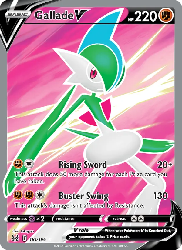 Gallade V Ultra Rare Pokemon card #181 from Lost Origin