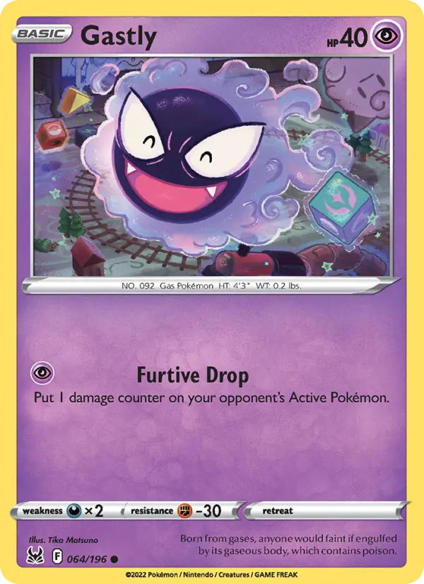 Gastly Common Pokemon card #064 from Lost Origin