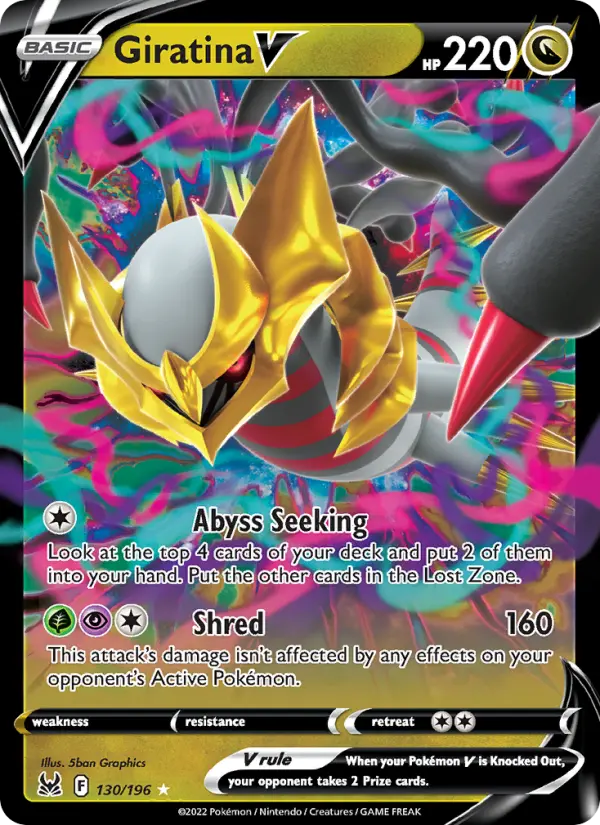 Giratina V Holo Rare V Pokemon card #130 from Lost Origin