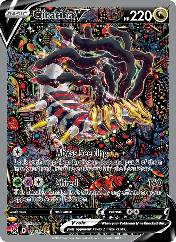 Giratina V Ultra Rare Pokemon card #186 from Lost Origin