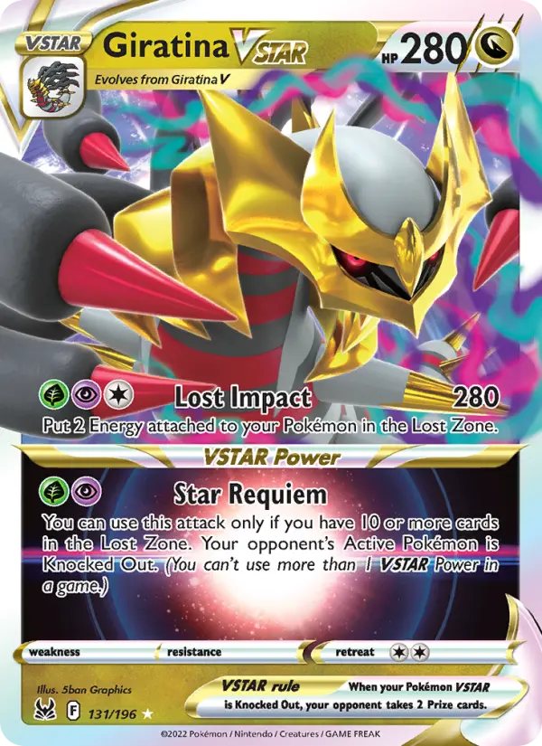 Giratina VSTAR Holo Rare VSTAR Pokemon card #131 from Lost Origin