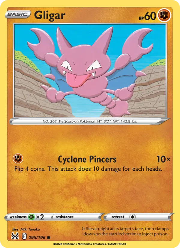 Gligar Common Pokemon card #095 from Lost Origin
