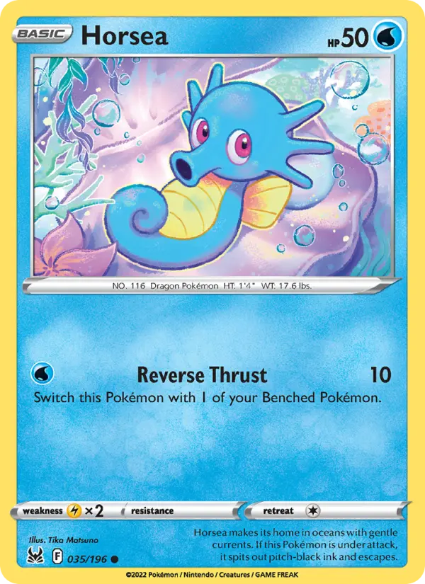Horsea Common Pokemon card #035 from Lost Origin