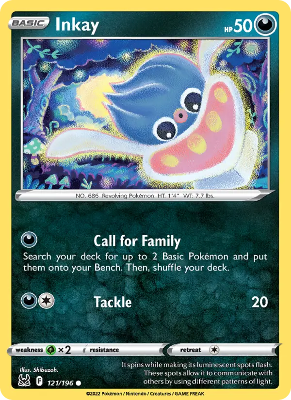 Inkay Common Pokemon card #121 from Lost Origin