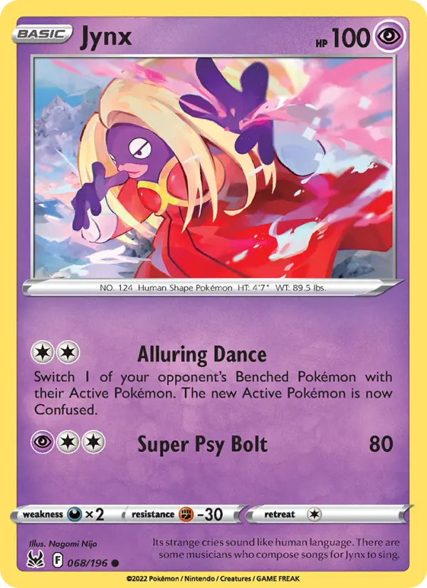 Jynx Common Pokemon card #068 from Lost Origin