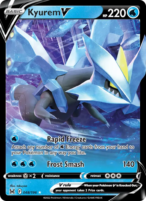 Kyurem V Holo Rare V Pokemon card #048 from Lost Origin