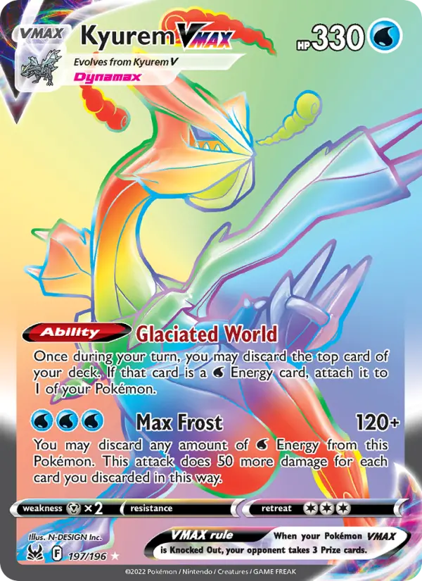 Kyurem VMAX Secret Rare Pokemon card #197 from Lost Origin
