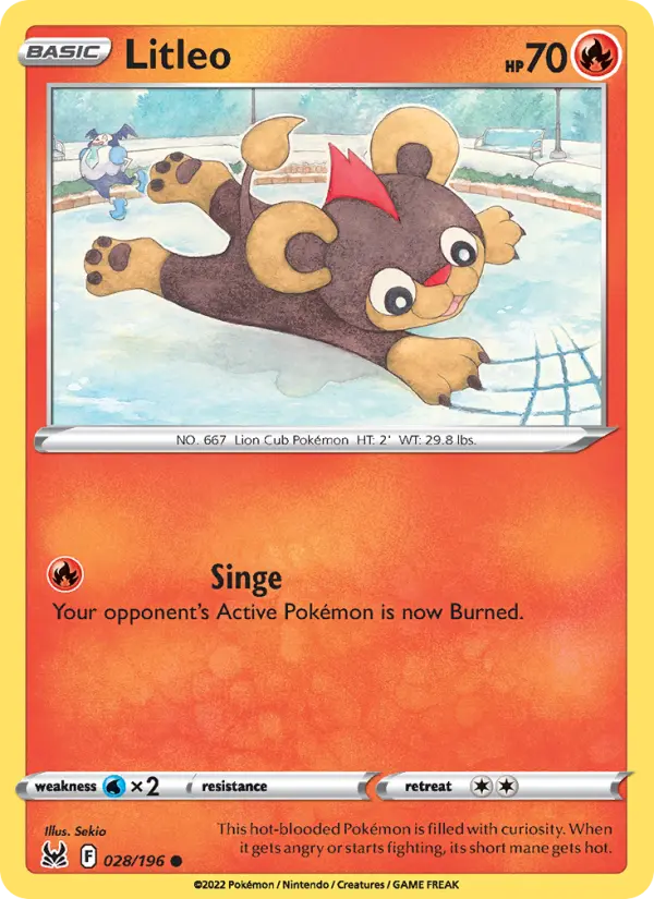 Litleo Common Pokemon card #028 from Lost Origin