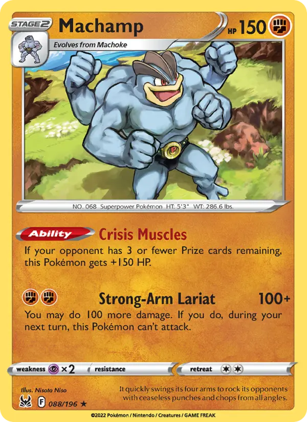 Machamp Holo Rare Pokemon card #088 from Lost Origin