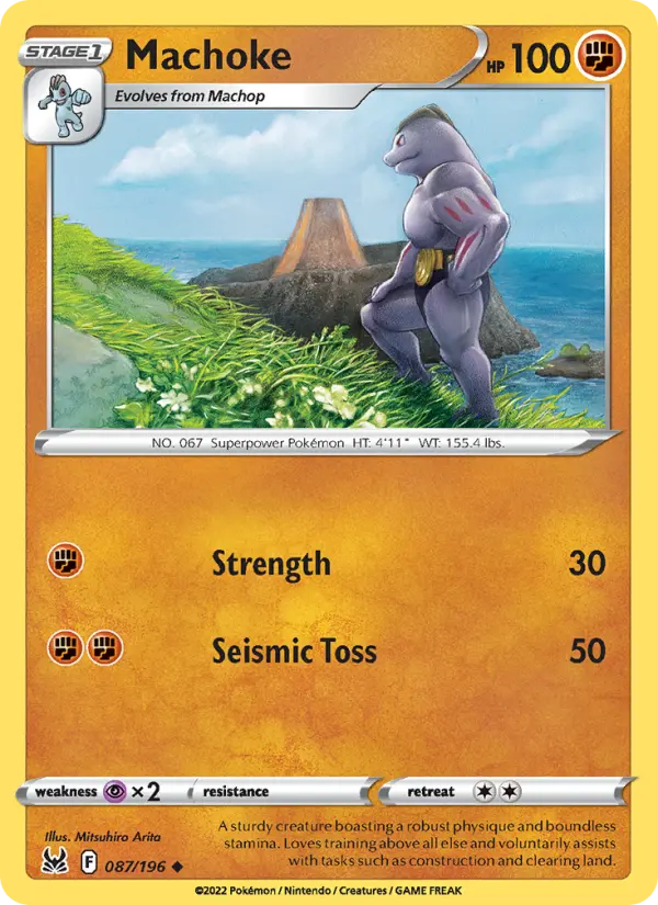 Machoke Uncommon Pokemon card #087 from Lost Origin