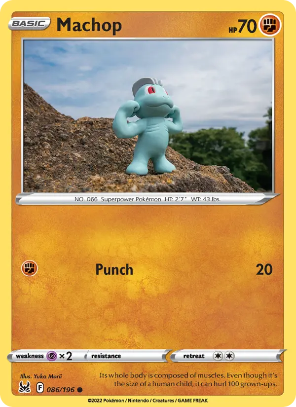 Machop Common Pokemon card #086 from Lost Origin