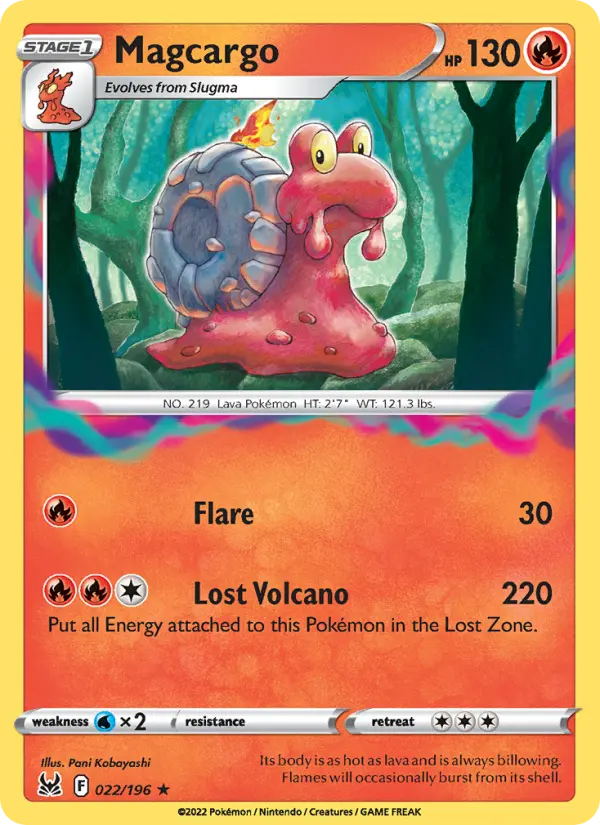 Magcargo Rare Pokemon card #022 from Lost Origin