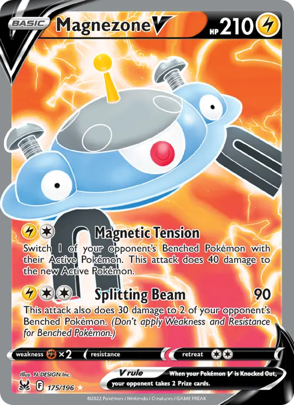 Magnezone V Ultra Rare Pokemon card #175 from Lost Origin