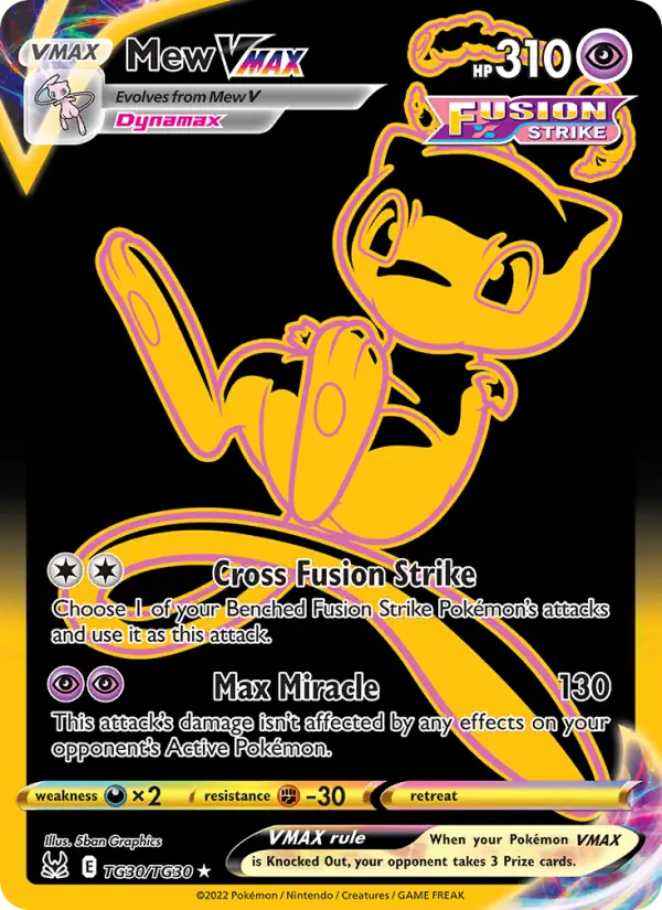 Mew VMAX Secret Rare Pokemon card #TG30 from Lost Origin