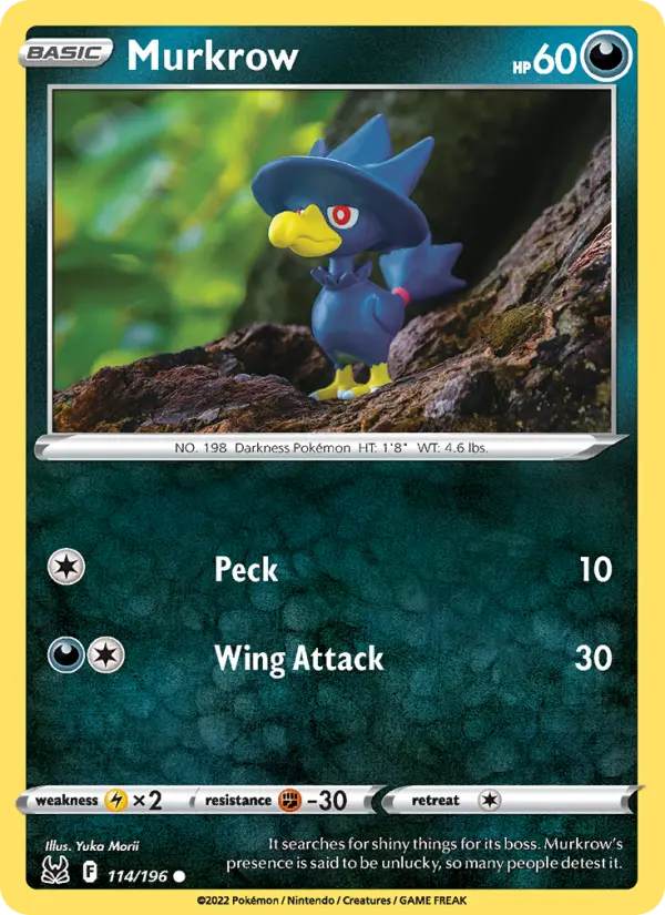 Murkrow Common Pokemon card #114 from Lost Origin