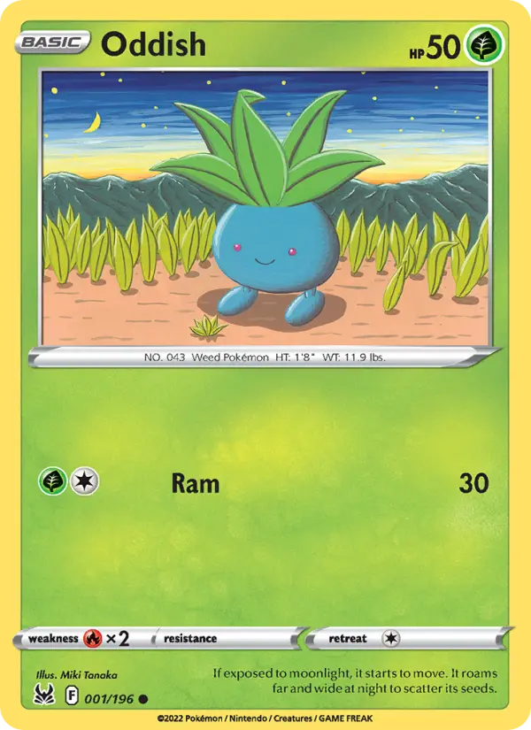 Oddish Common Pokemon card #001 from Lost Origin