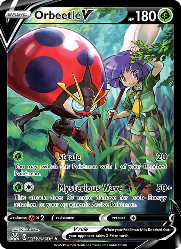 Orbeetle V Ultra Rare Pokemon card #TG12 from Lost Origin