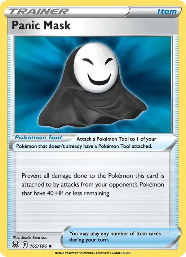 Panic Mask Uncommon Pokemon card #165 from Lost Origin