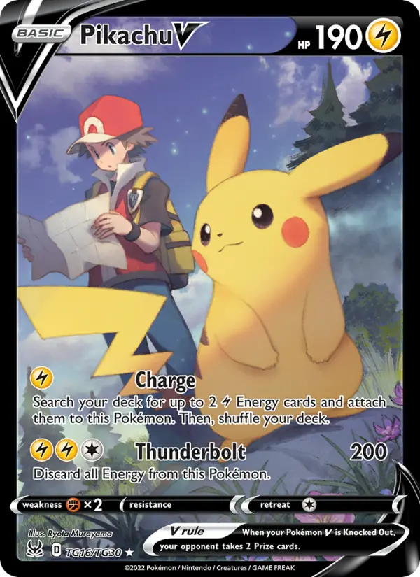 Pikachu V Ultra Rare Pokemon card #TG16 from Lost Origin