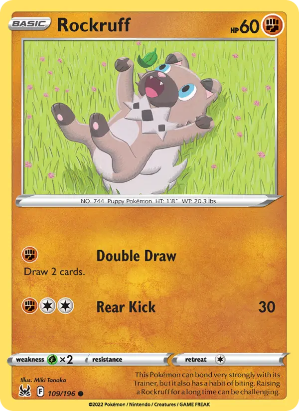 Rockruff Common Pokemon card #109 from Lost Origin