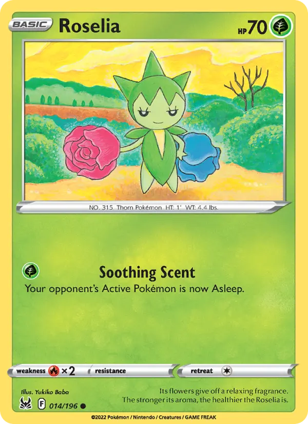 Roselia Common Pokemon card #014 from Lost Origin