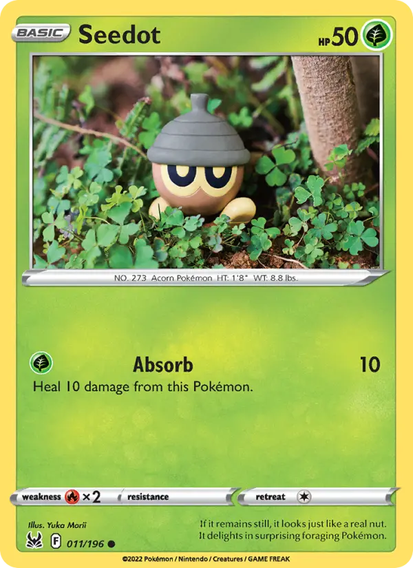 Seedot Common Pokemon card #011 from Lost Origin