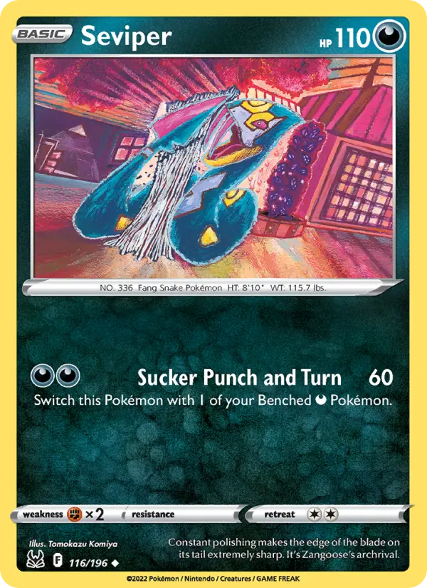 Seviper Uncommon Pokemon card #116 from Lost Origin