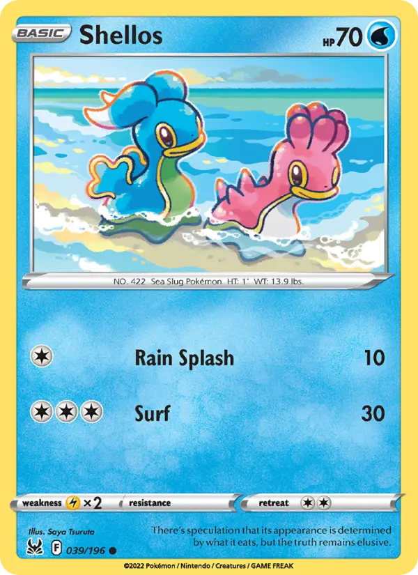Shellos Common Pokemon card #039 from Lost Origin