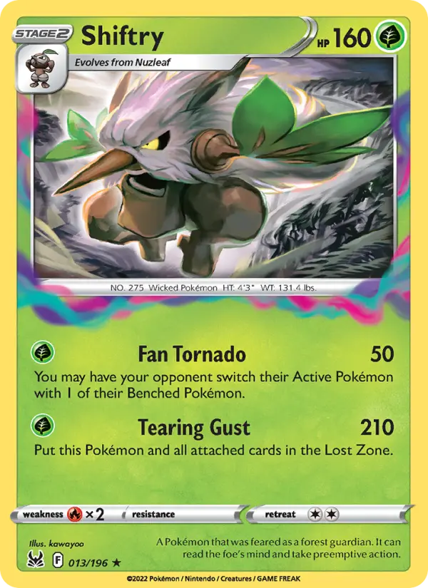 Shiftry Holo Rare Pokemon card #013 from Lost Origin