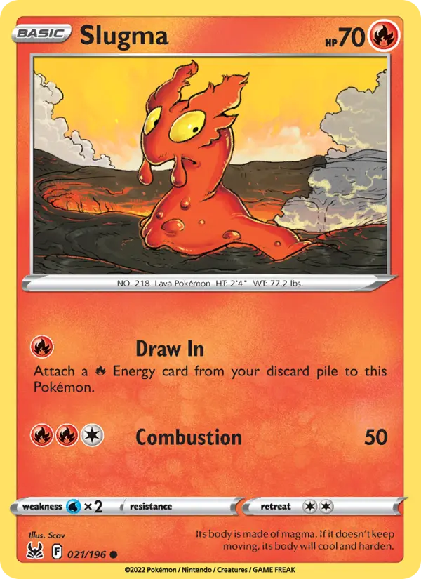 Slugma Common Pokemon card #021 from Lost Origin