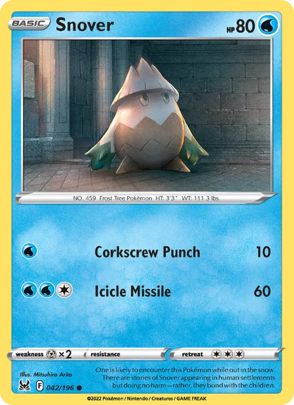 Snover Common Pokemon card #042 from Lost Origin